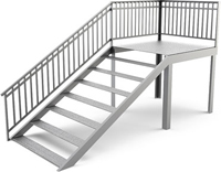 Металлокаркас лестницы прямой с площадкой (артикул-МЛ02)