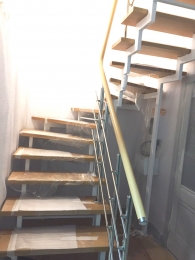 Лестница с перилами из нержавеющей стали с поручнем из ПВХ