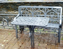 Скамейка со спинкой и стол на кладбище (кованые (артикул - МРК24)