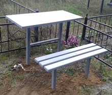 Скамья и стол на двух опорах на могилу (артикул - МРС11)